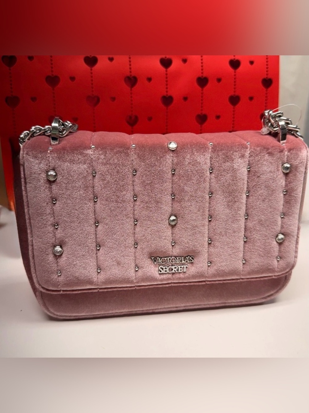 Victoria's Secret Pink Velvet Crossbody Bag